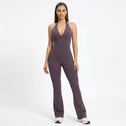 2-teiliges Set mit Halter-Top und Bootcut-Hose