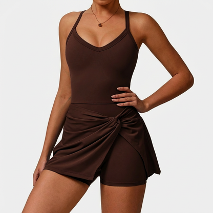 Pilates-Kleid mit integriertem BH & Shorts