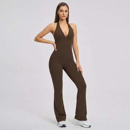 2-teiliges Set mit Halter-Top und Bootcut-Hose