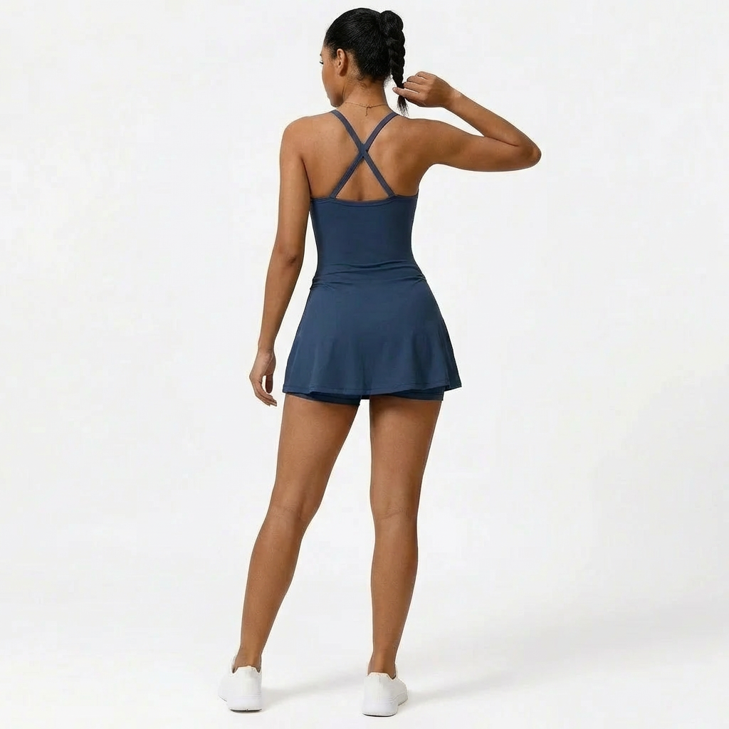 Pilates-Kleid mit integriertem BH & Shorts
