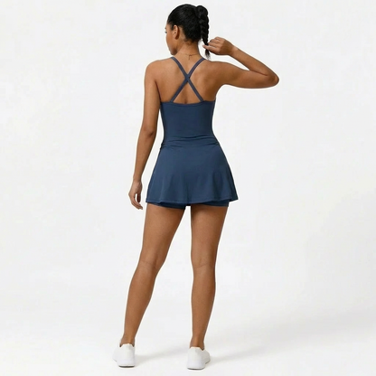Pilates-Kleid mit integriertem BH & Shorts