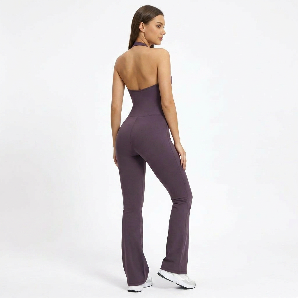 2-teiliges Set mit Halter-Top und Bootcut-Hose