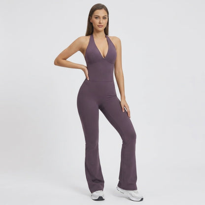 2-teiliges Set mit Halter-Top und Bootcut-Hose