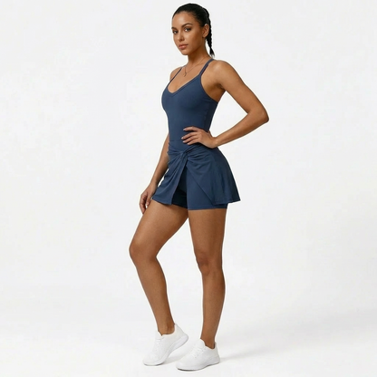 Pilates-Kleid mit integriertem BH & Shorts