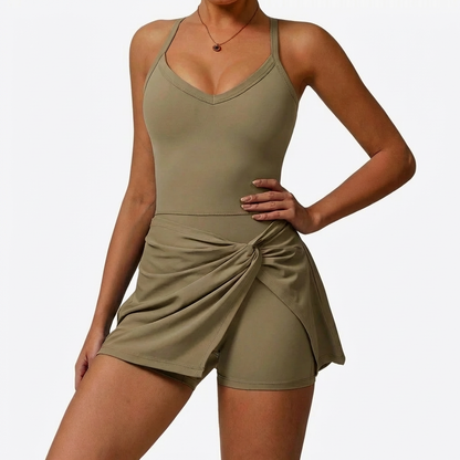 Pilates-Kleid mit integriertem BH & Shorts